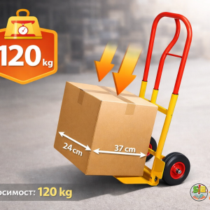 Количка ръчна товарна 120 кг с метална платформа 24x37 см и телескопична дръжка